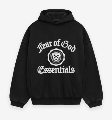 Essentials Fear of God Shrunken Hoodie Black