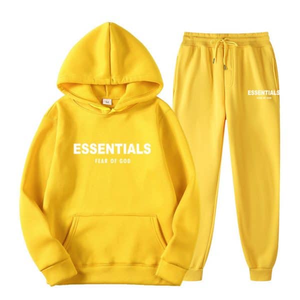 Fear of God Essentials Hoodie Yellow Tracksuit